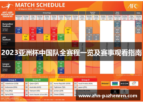 2023亚洲杯中国队全赛程一览及赛事观看指南